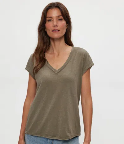 Michael Stars Baxter V-neck Tee In Green