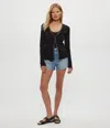 Michael Stars Beatrice Supima Rib Lace V-neck Cardigan