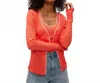 Michael Stars Beatrice V-neck Cardigan In Persimmon In Red
