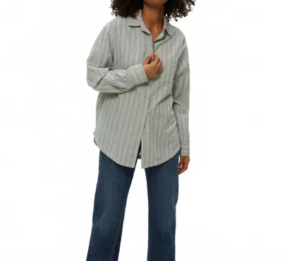 Michael Stars Beau Button Down Shirt In Seacrest Stripe