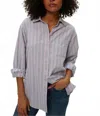 Michael Stars Beau Oversized Button Down-sachet Stripe In Multi
