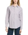 Michael Stars Beau Oversized Button Down-sachet Stripe In Multi In Gray