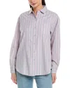 Michael Stars Beau Oversized Button Down-sachet Stripe In Multi In Gray