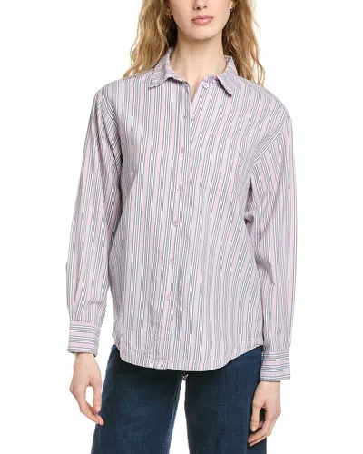 Michael Stars Beau Oversized Button Shirt In Pink