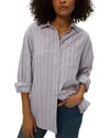 Michael Stars Beau Oversized Button Down-sachet Stripe In Multi In Multi