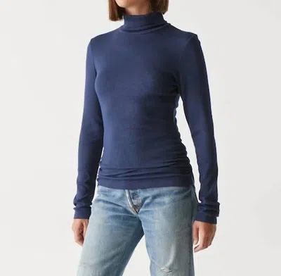 Michael Stars Beck Ruched Turtleneck Sweater In Nocturnal In Blue