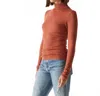 Michael Stars Beck Ruched Turtleneck Sweater In Pecan In Pink