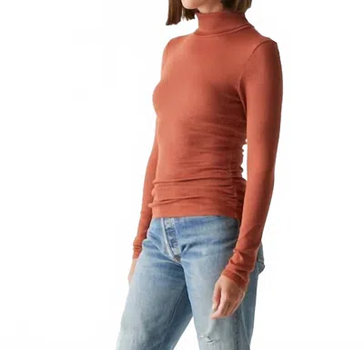 MICHAEL STARS BECK RUCHED TURTLENECK SWEATER IN PECAN