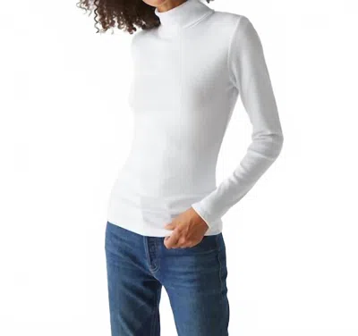 Michael Stars Beck Ruched Turtleneck Sweater In White