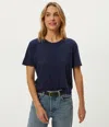 Michael Stars Blake Cropped Tee In Black