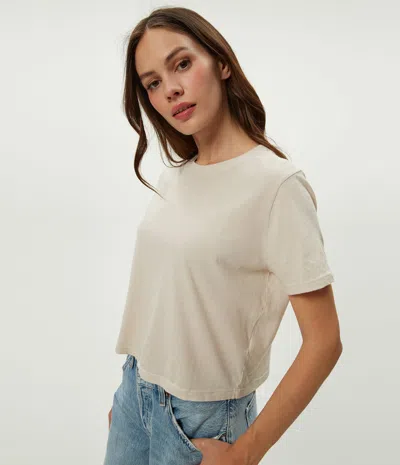 Michael Stars Blake Cropped Tee In Cement