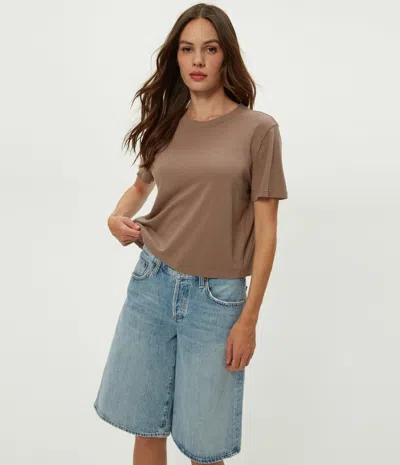 Michael Stars Blake Cropped Tee In Gray