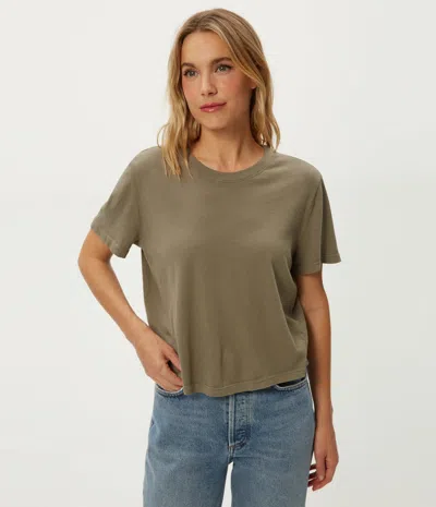Michael Stars Blake Cropped Tee In Green
