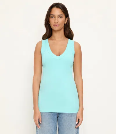 Michael Stars Blanche Side Ruched Tank In Blue