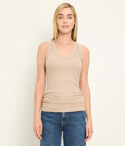 Michael Stars Blanche Ribbed Tank In Brown