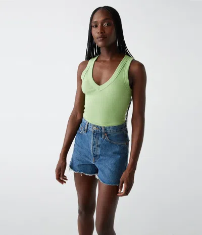 Michael Stars Blanche Ribbed Tank In Lettuce