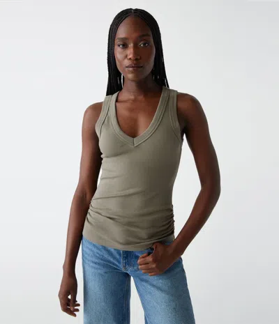 Michael Stars Blanche Ribbed Tank In Olive