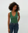 Michael Stars Blanche Ribbed Tank In Palm