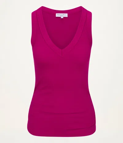 Michael Stars Blanche Ribbed Tank In Pink
