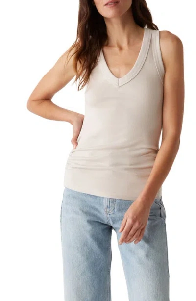Michael Stars Blanche Side Ruched Tank In Cement