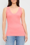 Michael Stars Blanche Side Ruched Tank In Pink