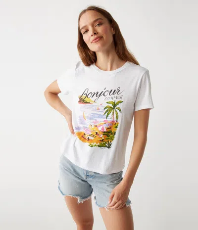Michael Stars Bonjour Graphic Tee In White