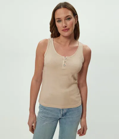 Michael Stars Brandy Henley Tank In Brown