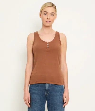 Michael Stars Brandy Henley Tank In Gray
