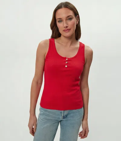 Michael Stars Brandy Henley Tank In Red