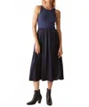 Michael Stars Bridgette Media Tank Midi Dress In Nocturnal In Blue