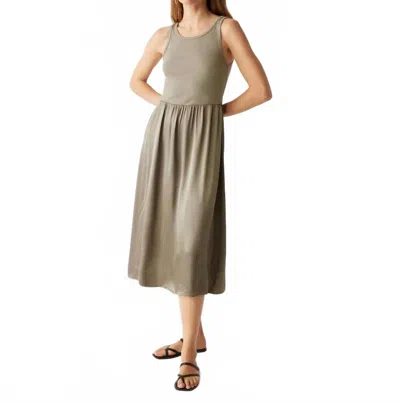 Michael Stars Bridgette Media Tank Midi Dress In Olive In Gray