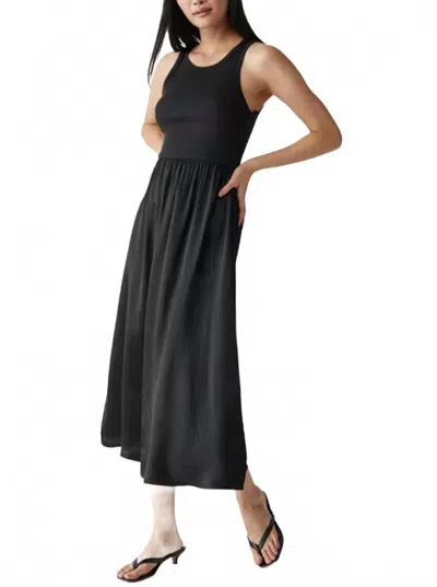 Michael Stars Bridgette Mixed Media Dress In Black