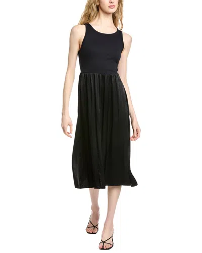 Michael Stars Bridgette Mixed Media Midi Dress In Black