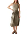Michael Stars Bridgette Mixed Media Tank Midi Dress