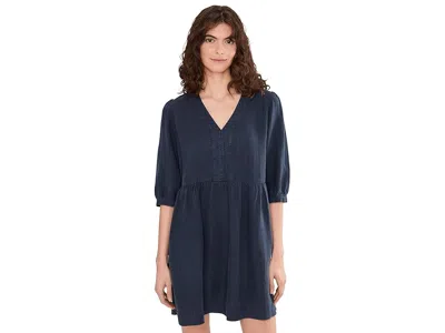 Michael Stars Brielle 3/4 Sleeve Mini Dress In Blue