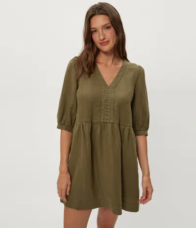 Michael Stars Brielle Linen Blend Minidress In Green
