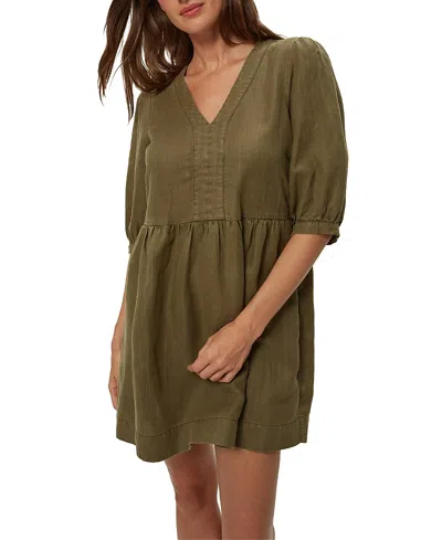 Michael Stars Brielle Linen Blend Minidress In Green