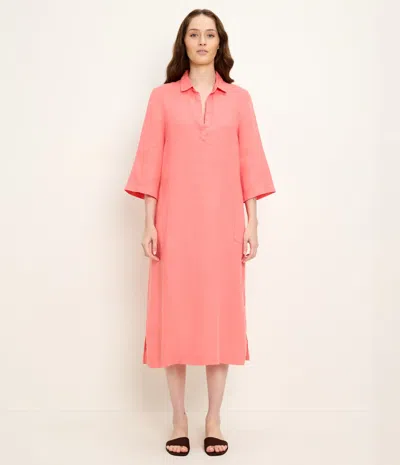 Michael Stars Briony Linen Shirtdress In Pink