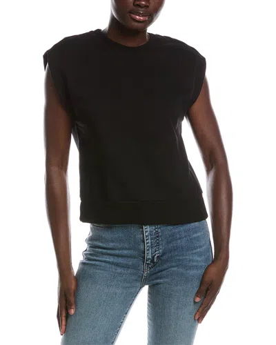 Michael Stars Brooklyn Power Shoulder Sweatshirt In Black
