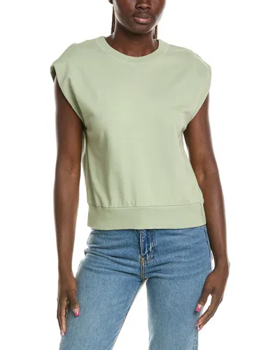 Michael Stars Brooklyn Power Shoulder Sweatshirt In Green