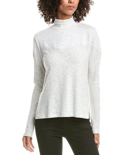Michael Stars Bruna Rib Mix Mock Neck Sweater In Chalk In White