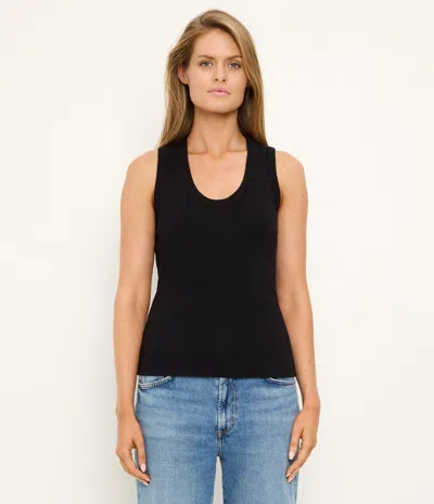 Michael Stars Brynn Scoop Neck Muscle Tank In Black