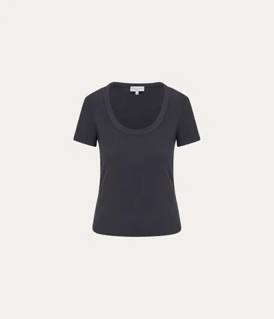 Michael Stars Calla Scoop Neck Tee In Blue