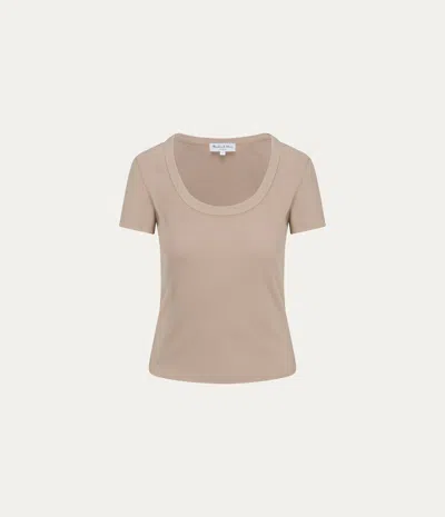 Michael Stars Calla Scoop Neck Tee In Neutral