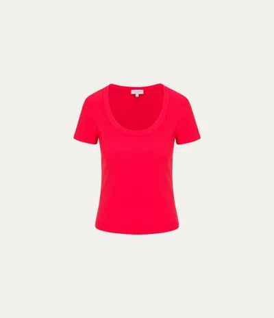 Michael Stars Calla Scoop Neck Tee In Pink