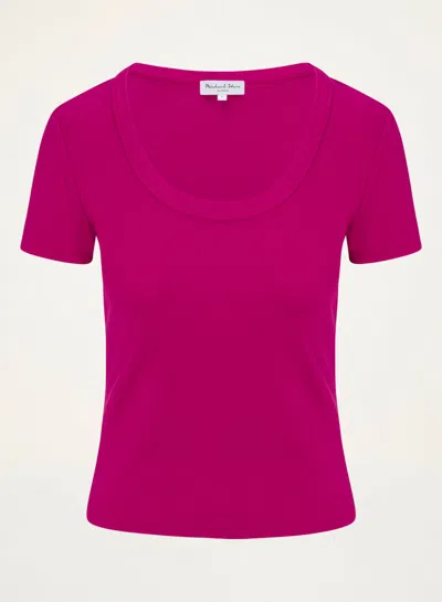 Michael Stars Calla Scoop Neck Tee In Pink