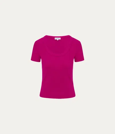 Michael Stars Calla Scoop Neck Tee In Pink