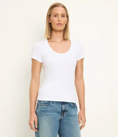 Michael Stars Calla Scoop Neck T-shirt In White