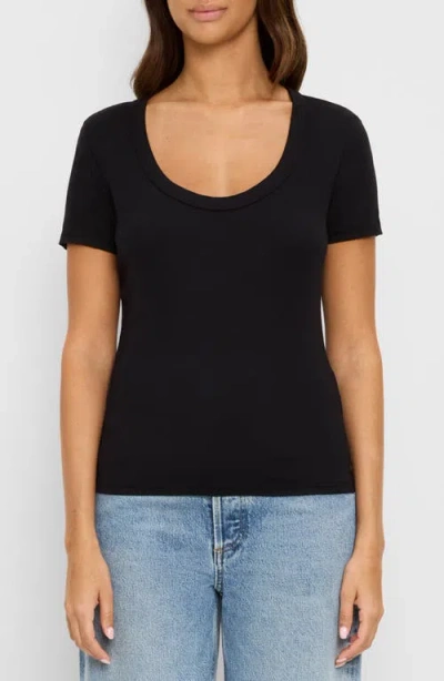 Michael Stars Calla Scoop Neck T-shirt In Black