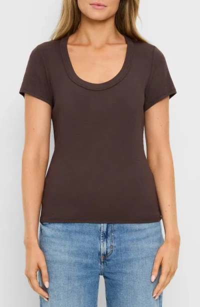 Michael Stars Calla Scoop Neck T-shirt In Brown